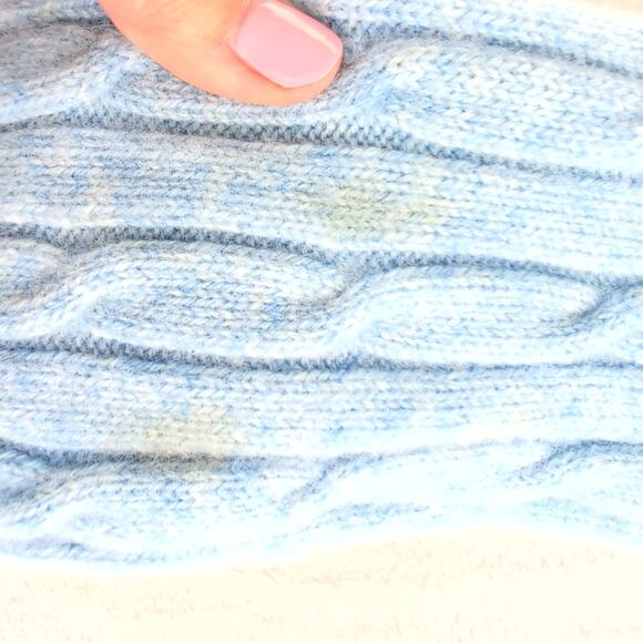 Vinyard Vines 100% Cashmere Cable Knit Pullover Sweater Women's Large Jake Blue - Picture 6 of 9